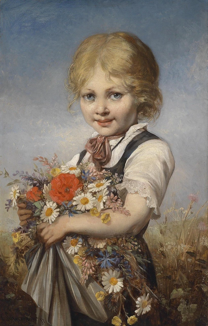 Carl Schweninger II - Ragazza con fiori